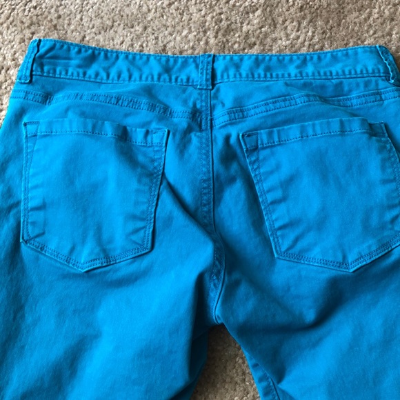 Mid rise Caribbean blue cropped pants - Picture 3 of 3